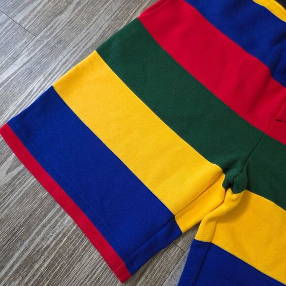 Polo Ralph Lauren Striped Fleece Shorts Multicolor Blue Red Green Yellow Men's S - Picture 5 of 11